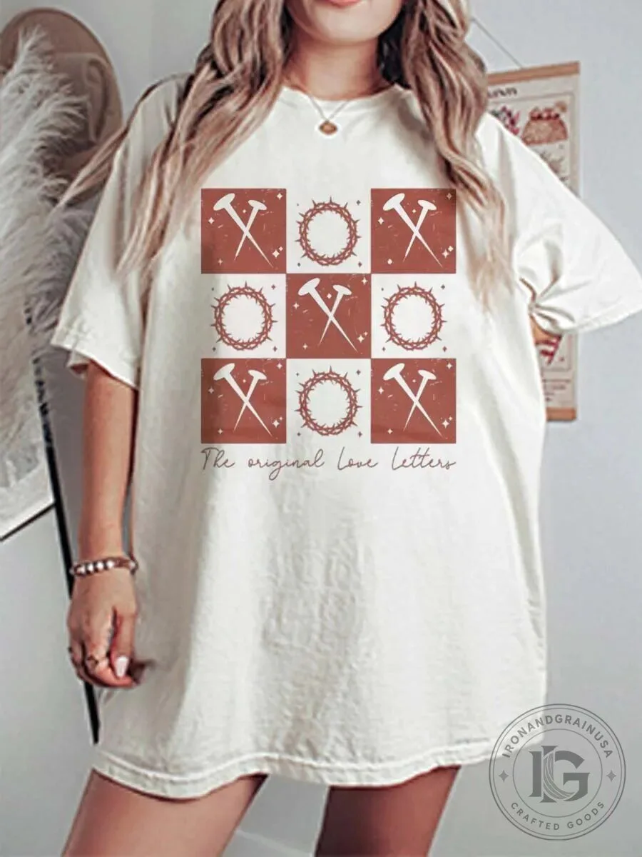 Vintage The Original Love Letters Christian Nails Crown of Thorns T-Shirt